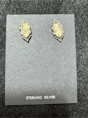 Sterling Silver 925 Green Aventurine Stud Earrings